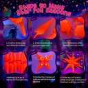 UV Neon Balloons, Glow in the Dark Party Supplies Neon Foil Explosion Star Balloon Kit Cone Balloons Glow in the Dark Birthday Decorations for Blacklight Party Decoration, 5", 10", 12", 18"