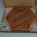 Chinese Checkers Board Game  12.6" Wooden Set with 60 Colorful Glass Marbles + 12 Extra Marbles  Classic Strategy Game for Adults & Family Fun