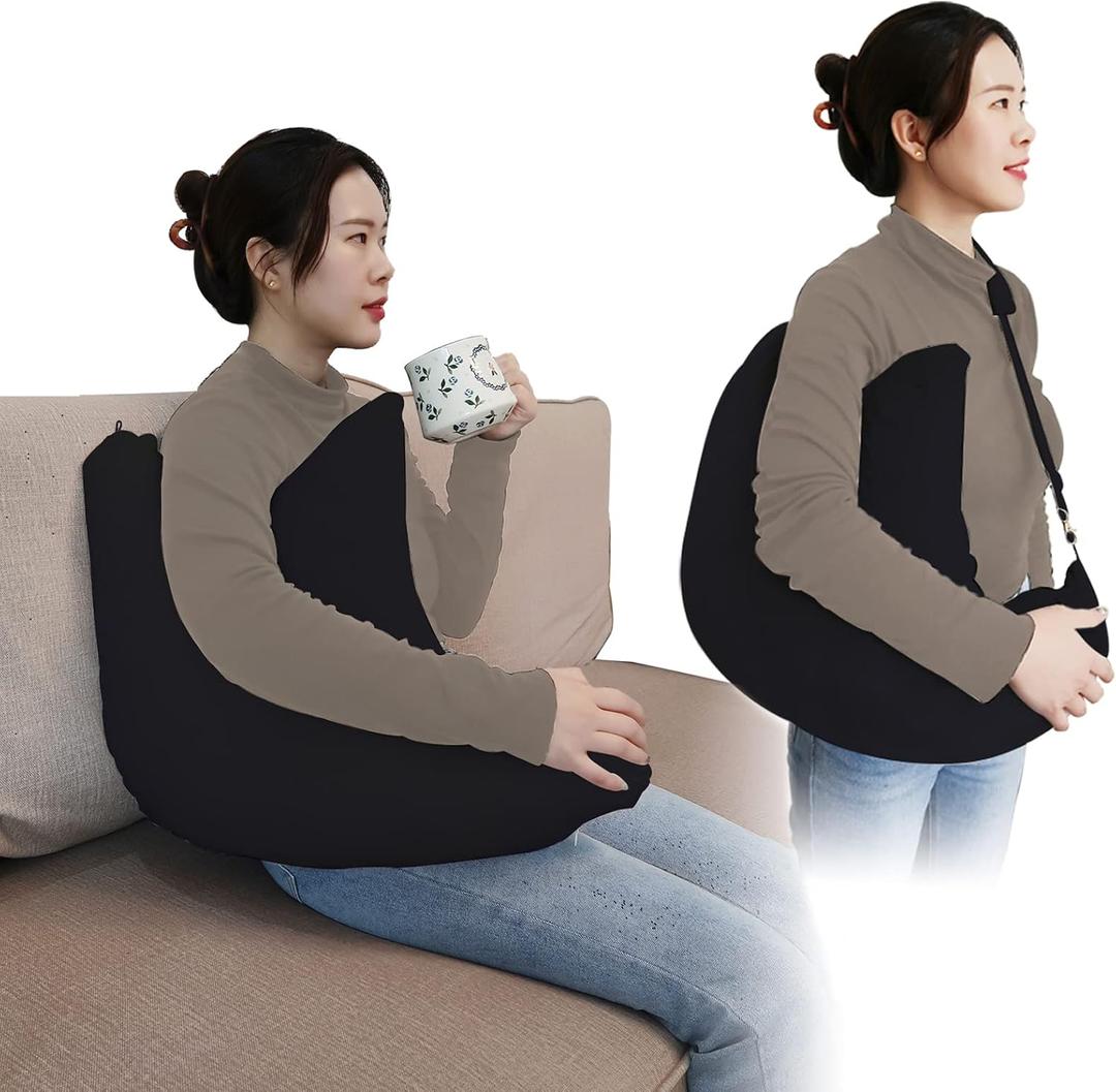 Shoulder Surgery Pillow, Shoulder Pillow with Detachable Sling, Rotator Cuff Pillow for Shoulder Pain Relief, Comfortable Post Shoulder Surgery Pillow, Firm and Removable (Black)