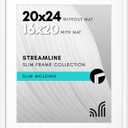 Americanflat 20x24 Picture Frame with Polished Plexiglass - Use as 16x20 Frame with Mat or Display 20x24 Photo Without Mat - Streamline Collection - Thin Border Picture Frames for Wall - White