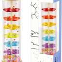 LOOIKOOS Rainmaker - 7 inch Wooden Rain Stick Montessori Toys for Babies 6-12 Months,Baby Rattle Shaker Sensory Developmental Toy,Raindrops Musical Instrument Baby Musical Toys for Baby 6 7 8 9 (one)