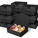 WLUSEAXI 15Pack Gift Boxes with Lids, 10.6x7.8x3.1 Inches Bridesmaid Proposal Boxes with Ribbon, Black Gift Boxes for Presents,Kraft Paper Boxes for Wedding Christmas Birthday Baby Shower Party