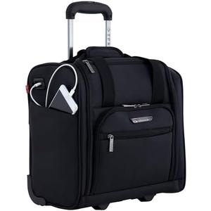 TPRC Smart Under Seat Carry-On Luggage with USB Charging Port, Black, Underseater 15-Inch