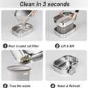 Triple Pan Stainless Steel Sifting Cat Litter Box, Large High Sided Metal Litter Box for Big Cats up to 20lbs, Odor-Free Non-Stick Easy Clean System, No Scooping Sifter Tray for Multi-Cat Homes