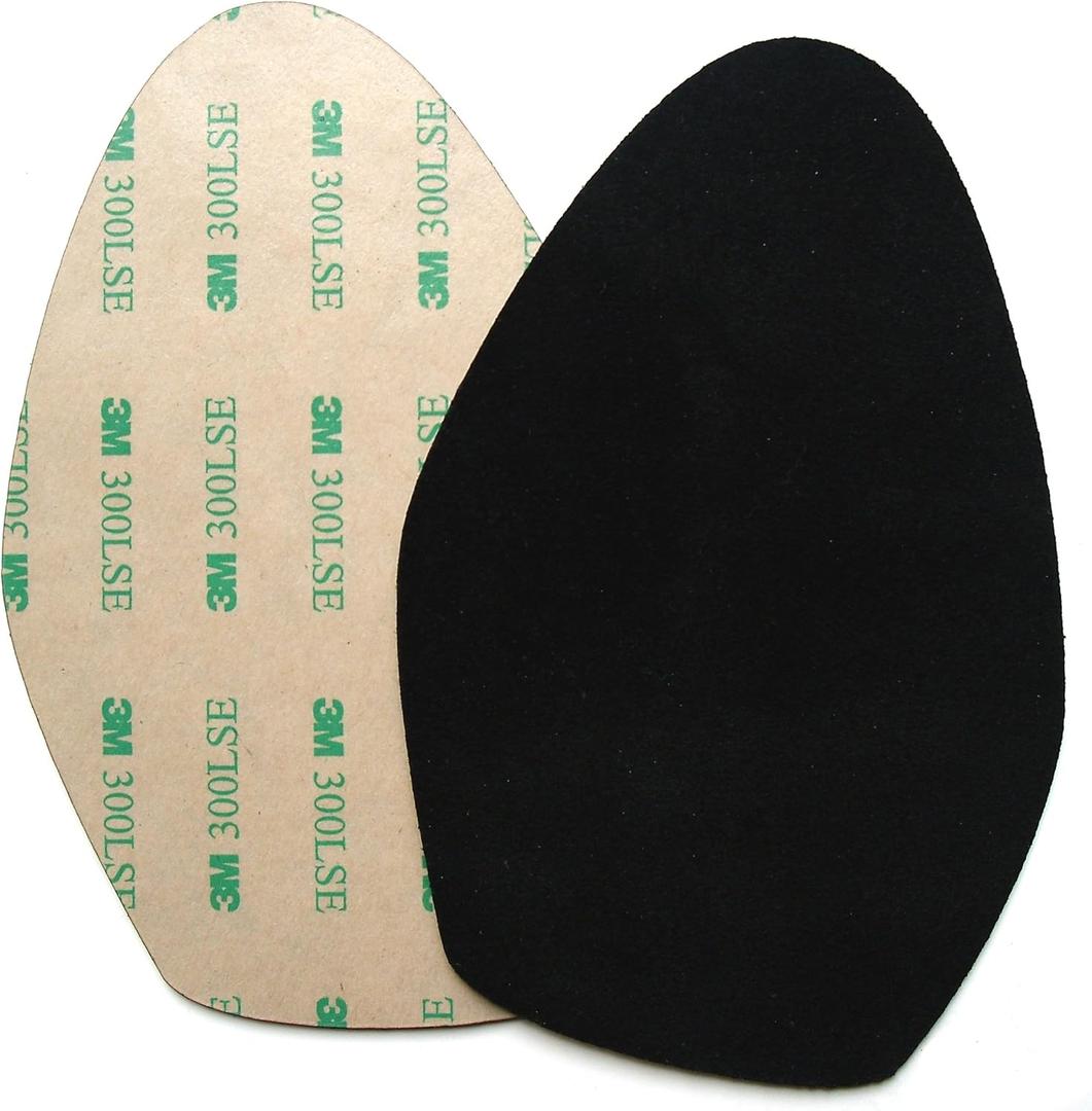 Suede Soles Shoes Pads Self Adhesive Half Soles Stick on Suede Patches Non-Slip Shoe Sole Protectors for Dance Shoes High-Heeled Pole Dance Shoe Protectors (1 Pair Black)