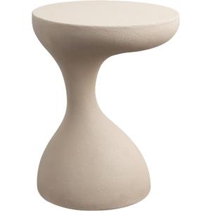 JONATHAN Y Boracay Sculptural Side Table 19.75", Mocha | Weather-Resistant Polyresin Terrazzo Pedestal Accent Table, Drink Table And Garden Stool, Minimalist Coastal, Indoor Outdoor