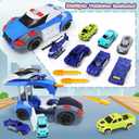 CORPER TOYS Deformation Police Car Toys Playset for Kids with Launchable Missile, Helicopter and Vehicles Set for Boys and Girls Gift for Christmas Birthday
