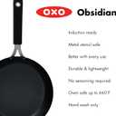 OXO Obsidian 10" Carbon Steel Frying Pan, Pre-Seasoned Skillet, Builds Natural Nonstick with Use, Induction Ready, Oven Safe, Removable Silicone Handle