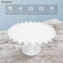 12-Inch Porcelain Round Cake Stand - White Dessert Stand for Wedding, Birthday Party