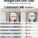 IFELS Heavy Duty Curtain Rods for Windows 66 to 120 Inch, 1 Inch Gold Curtain Rod Adjustable, Decorative Long Curtains Rods with Metal Finials, Easy Installation and Modern Design (A2,Gold,30"-120")