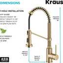 KRAUS Bolden Commercial Style 2-Function Single Handle Pull Down Kitchen Faucet in Spot-Free Brushed Brass, KPF-1610BB
