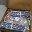 Blue Lamp Shades with Gold Arches Design,13 "Top x 13" Bottom x 10 "Height(Spider) Fabric Lampshades for Table Lamps, Drum Lamp shades set of 2, Support E26/E14 Base