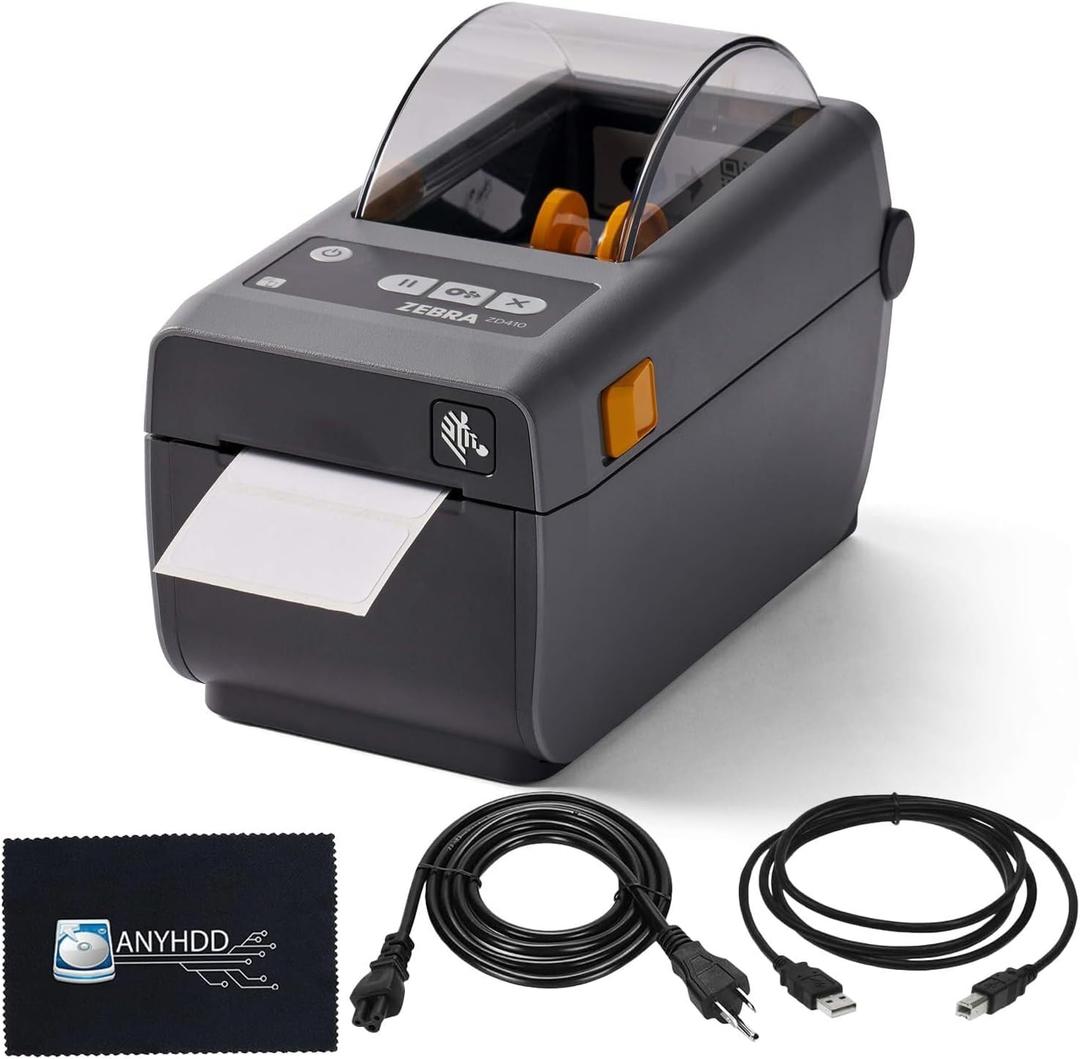 ZD410 Direct Thermal Label Printer for Shipping Barcodes Desktop USB Ethernet Wired Office Use