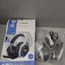 Ozeino 2.4GHz Wireless Gaming Headset for PC, Ps5, Ps4 - Lossless Audio USB & Type-C Ultra Stable Gaming Headphones with Flip Microphone, 40-Hr Battery Gamer Headset for Switch, Laptop, Mobile, Mac (Black and White)