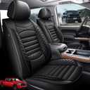 AOMSAZTO Seat Covers Fit for Chevrolet/Chevy Silverado 2007-2025 2026 GMC Sierra Silverado 1500 2500HD 3500HD Trail Boss Z71 Crew Double Extended Cab Leather Truck Seat Covers Full Set (Black)