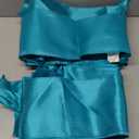59 PCS Satin Chair Sashes Turquoise Shiny Chair Ribbon Ties Back Bows Designed Sashes Universal Chair Cover for Wedding Reception Gathering Birthday Party Banquet Restaurant Chair Decor (7x78inch)