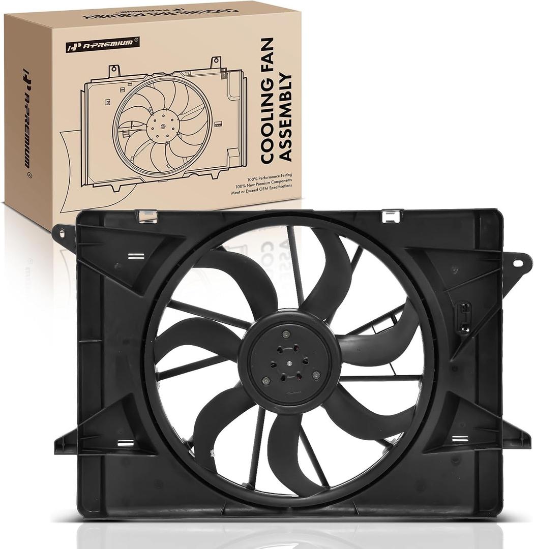 A-Premium Engine Radiator Cooling Fan Assembly with Brushless Motor Compatible with Select Chrysler Models - Pacifica 2017-2025, Voyager 2020-2025, Grand Caravan 2021-2024
