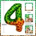 6 x Pixel & TNT Theme 40in Giant Number Balloons - Foil Mylar Birthday Party Decorations for Kids Adults Cumpleaos, Block Style Pixel Art Shape Balloon Decor Supplies (Pixel, Number 4)