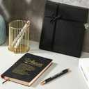 Thenshop 5 Pcs Employee Appreciation Gift Christmas Office Gifts Journal with Pen Difference Maker Inspirational Leather Notebook 3 Ballpoint Pens Box Thank You Gift for Coworker Staff Teacher(Black)