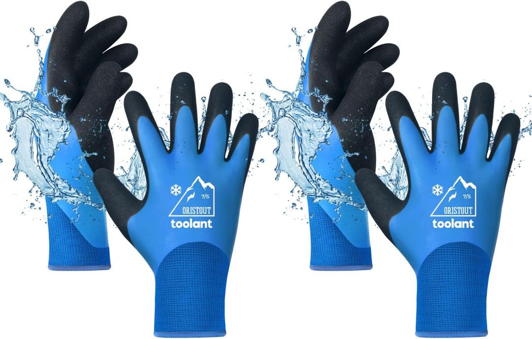 Waterproof Winter Work Gloves for Men and Women, Touchscreen, Freezer Gloves, Thermal Insulated, for Cold Weather (Large, Blue)