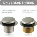 Welsan Bathtub Drain Tip Toe Tub Conversion Kit, Replacement Bath Trim with Two-Hole Overflow Faceplate and Universal Fine/Coarse Thread Assembly, Brushed Nickel