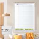 No Tools No Drill Cordless Mini Blinds, 1" L-Shaped Slats Light Filtering Shades, Horizontal Vinyl Blinds for Indoor Windows, White,33.5" Wx 36" H