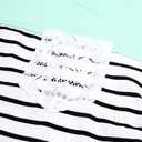 DEBELLY Maternity Shirt Long & Short Sleeve Tunic Color Block Crew Neck Striped Pregnancy Casual Tops with Crochet Pocket (S)