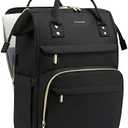 LOVEVOOK 17.3 Inch Laptop Backpack, Large Travel Backpack for Women, Water Resistant Teacher Backpack with Laptop Compartment, Professional Business Work bags with Charger, Black