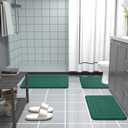 Arotive Memory Foam Bathroom Rug Mat 47x24, Ultra Soft and Absorbent Bath Mat, Machine Wash Dry, Comfortable Bath Rug Carpet for Bathroom Floor, Tub and Shower, Dark Green
