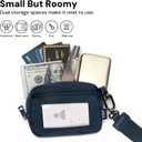 Keychain Wallet for Women Mini Zip Card Holder with ID Window Coin Purse Detachable Wristlet Small Wallets navy blue
