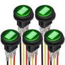 DaierTek Round Toggle Switch Green LED [UL Listed] 12V 20A Waterproof Rocker Switch 3 Pin SPST Lighted ON Off Marine Switch for Car Motorcycle UTV ATV -5pcs