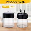 50 Pack 4 oz Spice Jars Plastic Clear Empty Bottles with Shaker Lids Bulk Reusable Seasoning Containers for Herbs Spices Powders Glitter