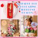 Novabright 22 Pcs Valentine Tree Decor Red Pink Valentines Day Decorations Large Conversation Hearts Tree Picks,Valentine Heart Picks for Valentines Day Home Office Decor Wood