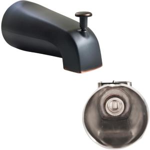 SENTO Oil Bronze Universal Bathroom Tub Spout with Diverter, Durable Heavy Duty Metal Bathtub Faucet with Shower Diverter - 4 Inches 1/2" IPS Inside Thread, Oil-Rubbed Bronze SENTO Oil Bronze Universal Bathroom Tub Spout with Diverter, Durable Heavy Duty Metal Bathtub Faucet with Shower Diverter - 4 Inches 1/2" IPS Inside Thread, Oil-Rubbed Bronze