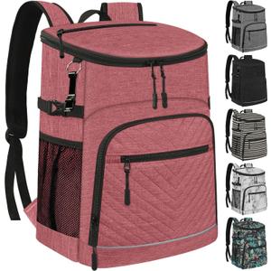 Cooler Backpack Insulated Leakproof Waterproof Backpack Cooler Bag 30 Cans, Large Capacity Lightweight Travel Camping Beach Backpack Cooler Ice Chest for Men and Women (Pineapple)