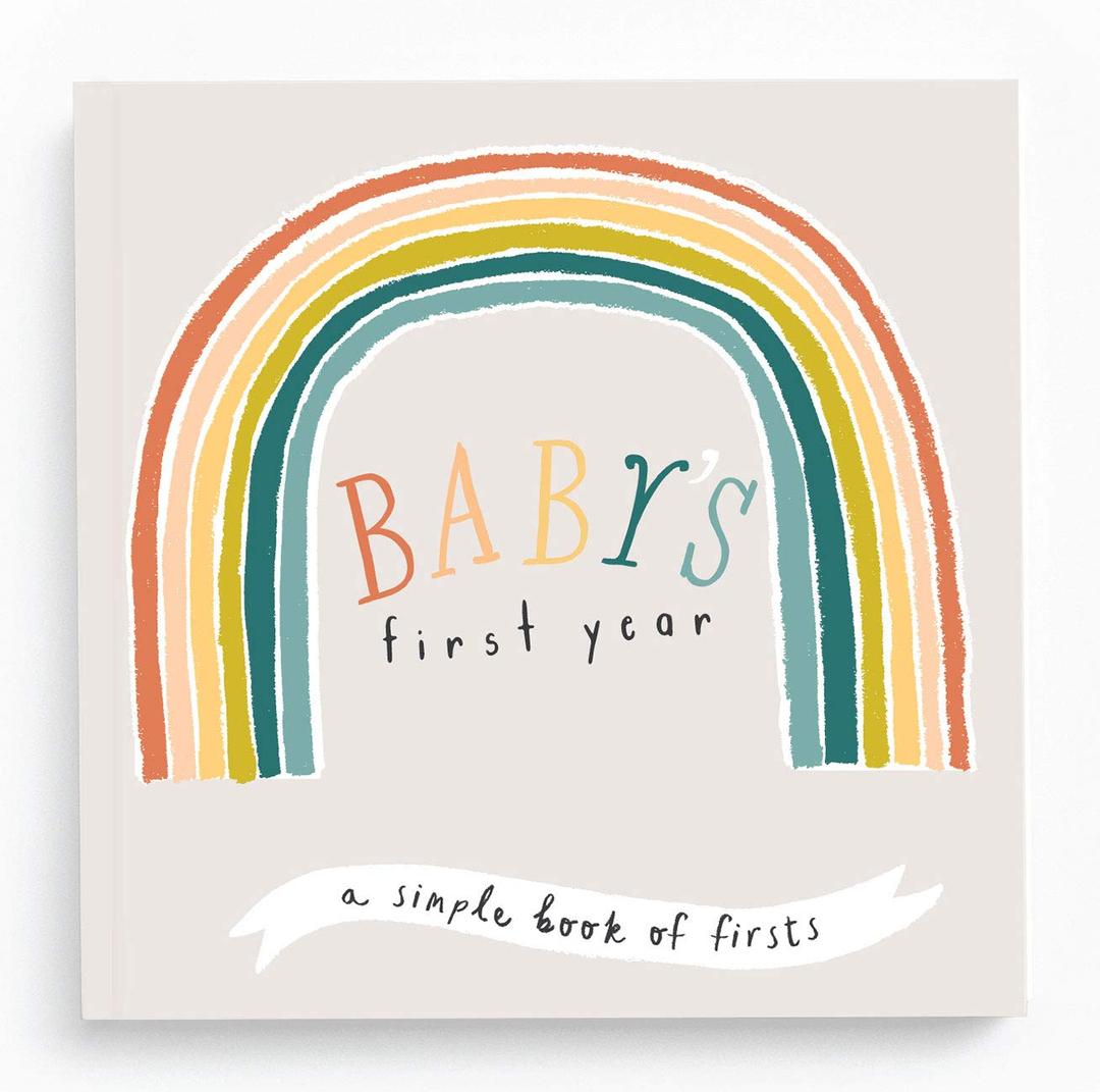 Lucy Darling Baby Memory Book  Little Rainbow | First 5 Years Journal & Photo Album | Gender-Neutral Milestone Keepsake for Baby Boy or Girl | New Mom Gift