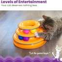 Catstages Tower of Tracks Cat Toy 3-Level Track Tower with 6 Balls, Interactive Cat Toy for Indoor Enrichment