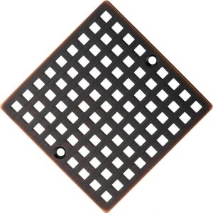 Square Shower Drain Cover, 4 Inch, SUS304 Stainless Steel, Hair Catcher Filter (Oil Rubbed Bronze)