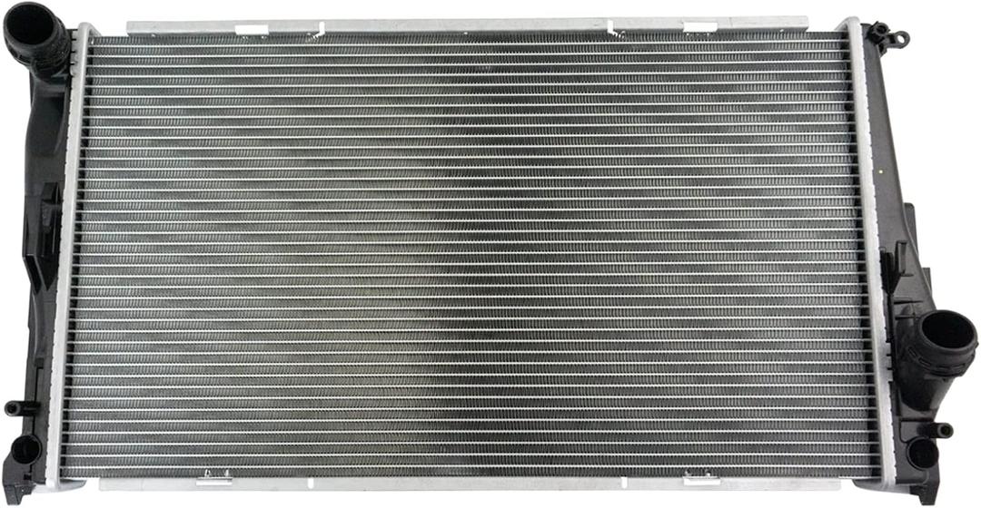 TRQ Radiator 1 Row Aluminum Core Compatible with 07-11 BMW 335i Automatic Transmission; 09-12 335i xDrive Automatic Transmission; 08-13 135i Automatic Transmission; 09-16 Z4 Automatic Transmission