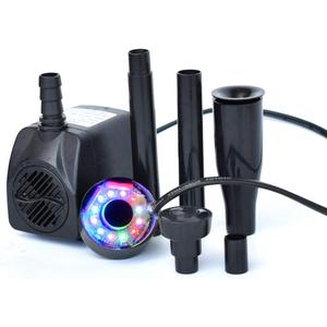 15W 200GPH (750L/H)Submersible Pump Fountain with 12 RGB Color led Light Flow Adjustable, for Aquarium Pond Fountain Fish Tank Water Hydroponic