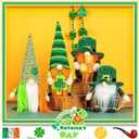 DraMosary St.Patrick's Day Gnome Plush Elf Decorations - 4PCS Handmade Green Irish Gnome Scandinavian Tomte Leprechaun for Home Decor/Table Ornament