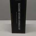 Umite Chef Kitchen Cooking Utensils Set, 33 pcs Non-Stick Silicone Cooking Kitchen Utensils Spatula Set with Holder, Wooden Handle Silicone Kitchen Gadgets Utensil Set (Khaki)