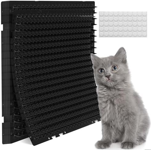 Petfolio 12 Pack Black Cat Spike Mat - 16" x 13" Scat Mat for Cats with 1" Spike is A Perfect Pet Deterrent for Indoor & Outdoor Cat Repellent to Deter Feral Cats & Dogs