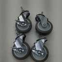 HOLKIE Caster Wheels 3 inch Locking Casters Set of 4, Threaded Stem 3/8" -16 x 1-1/2" (Diameter 3/8", Length 1-1/2") Swivel Heavy Duty Castors Gray