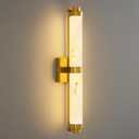 23.6" Modern Wall Sconce, 5CCT Dimmable LED Bathroom Vanity Light, Brushed Gold Wall Light with Resin Shade, 20W Hardwired Vanity Lighting for Bedroom, Living Room, Hallway