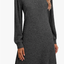 Ficerd Women's Knit Long Sleeve Sweater Dress Casual V Neck Tunic Dresses Fall Trendy Outfits