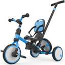 Besrey Toddler Bike 1-3 Years Old,Toddler Tricycle with Spare Wheel,5 in 1 Kids Trike with Push Handle,Backrest and Safety Belt,Balance Bike 1+ Year Old,Birthday Gift and Toy for Boys and Girls (Light Blue)