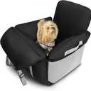 ALVOD Dog Car Seat for Small Dogs - Puppy Dog Booster Car Seat with Storage Pockets, Waterproof & Thickened Memory Foam Filling Up to 25lbs (Black)