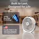 Lasko WINDMACHINE 20" High Velocity Floor Fan with 3 Speeds, 360 Directional Airflow, Portable Air Circulator Fan for Home, Garage & Workshop, Fully Assembled, Gray, 3301