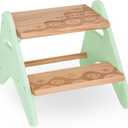 B. Toys Step Stool for Kids Wooden Stepping Stool Step Stool for Bedroom, Bathroom, Kitchen Furniture for Toddlers, Kids 2+ Years Peek A Boost Mint